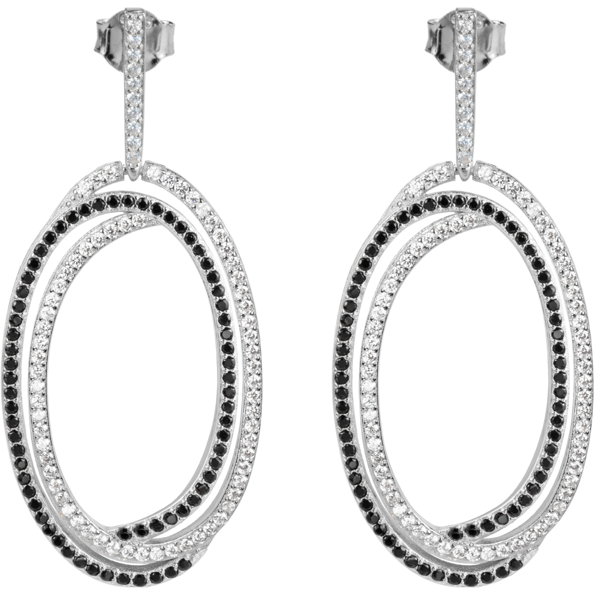 Ear Stud Sterling Silver With Topazes