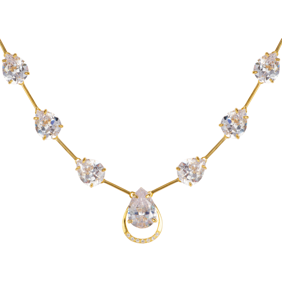 Necklace Sterlingsilver goldplatet with Topaz
