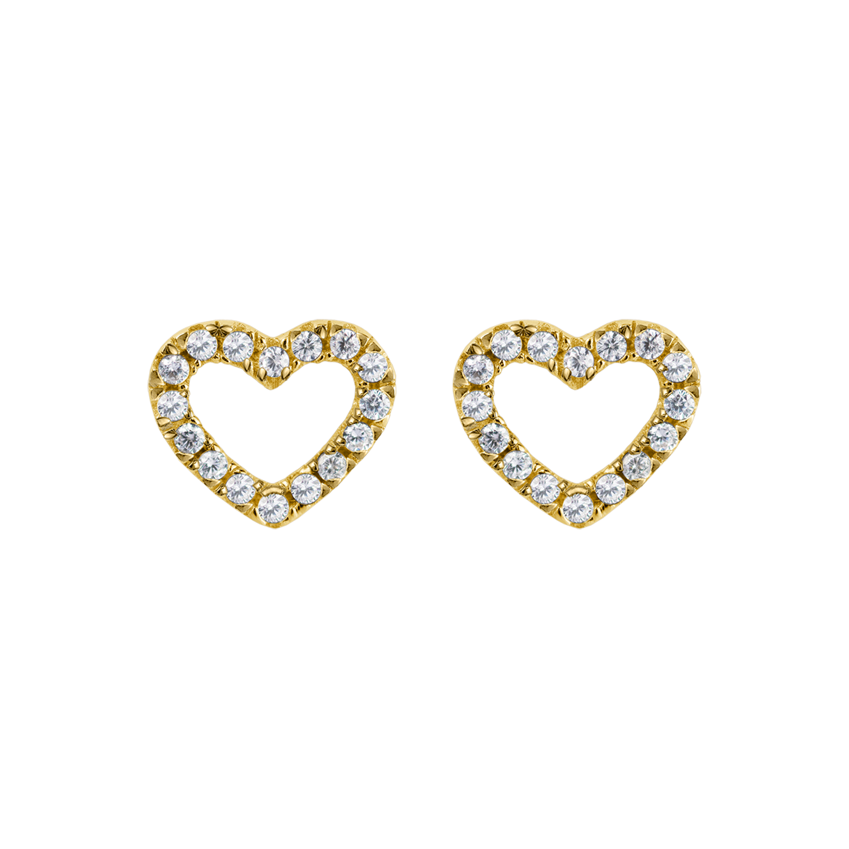 Ear Stud sterling silver gold-plated with white Topaz