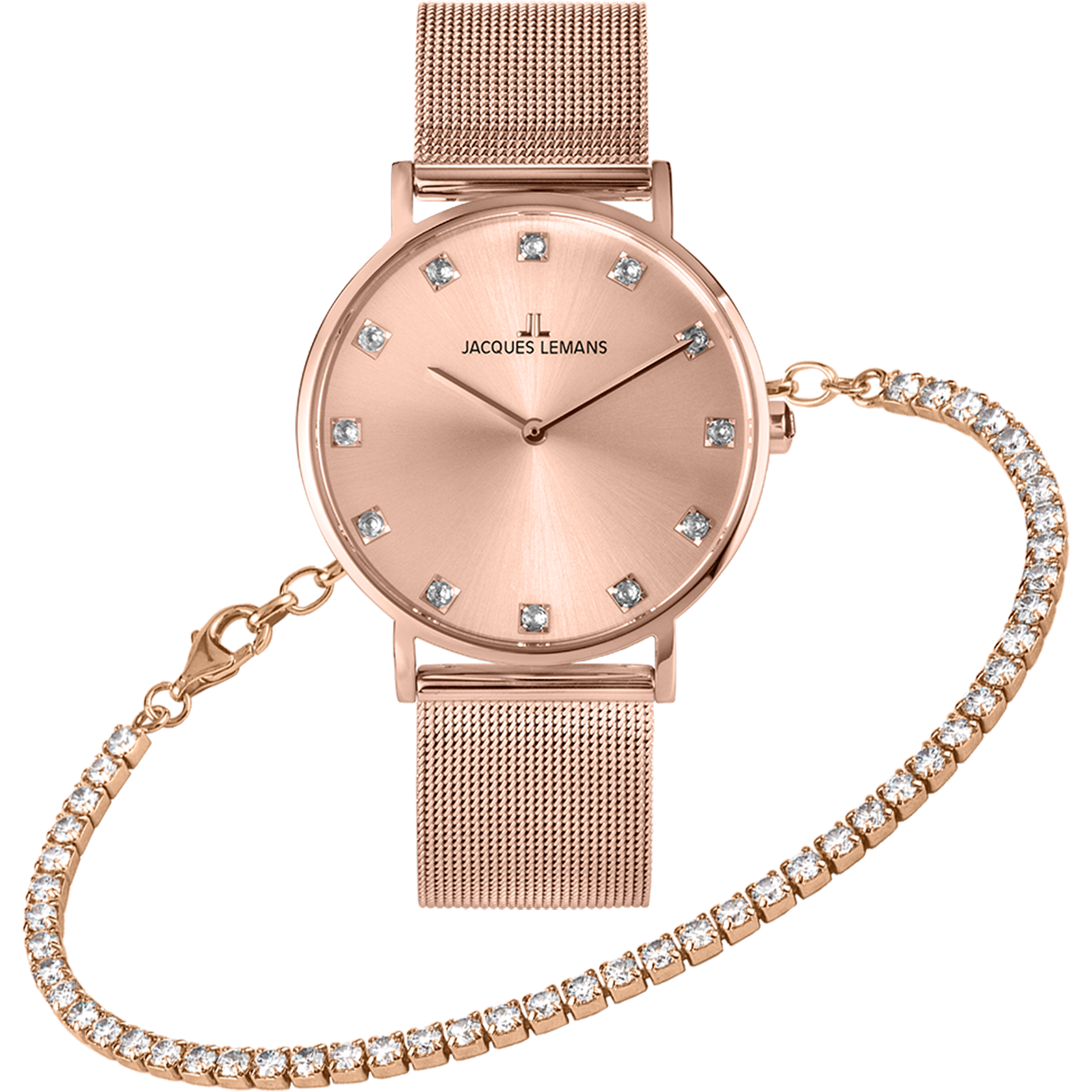 Jacques lemans rose gold watch hotsell