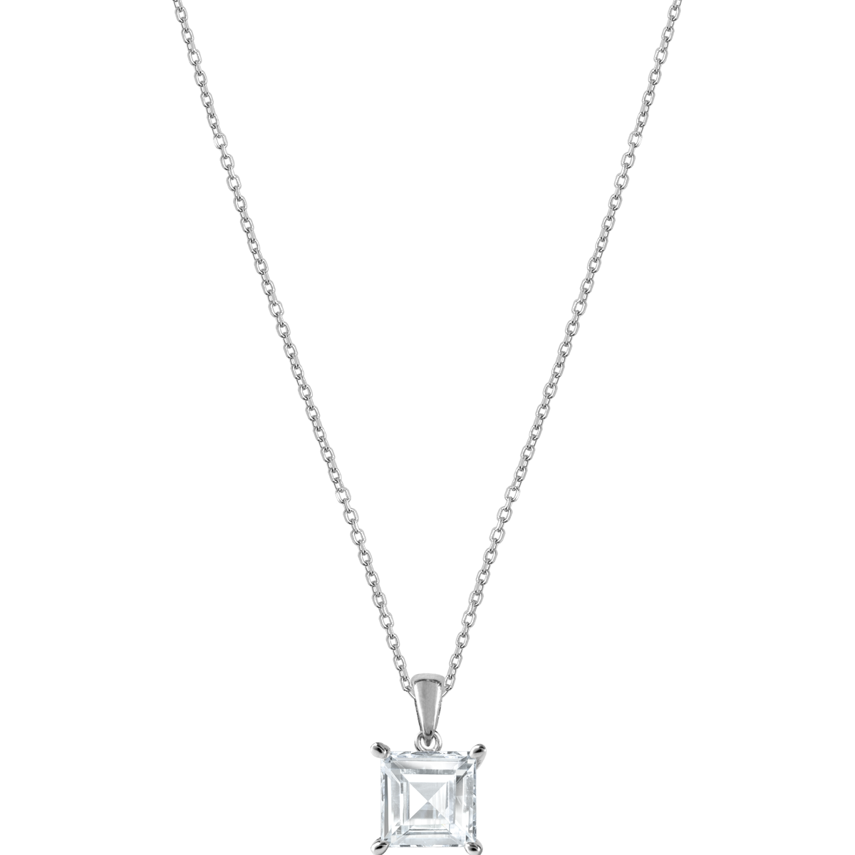 Necklace Sterling Silver With WhiteTopaz