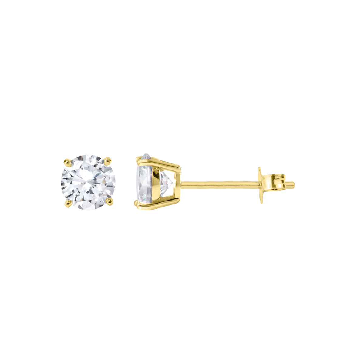 Ear Stud Sterling Silver Goldplated With Topaz