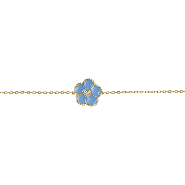 Bracelet "Flower" Sterlingsilver goldplated with Enamel/Tops