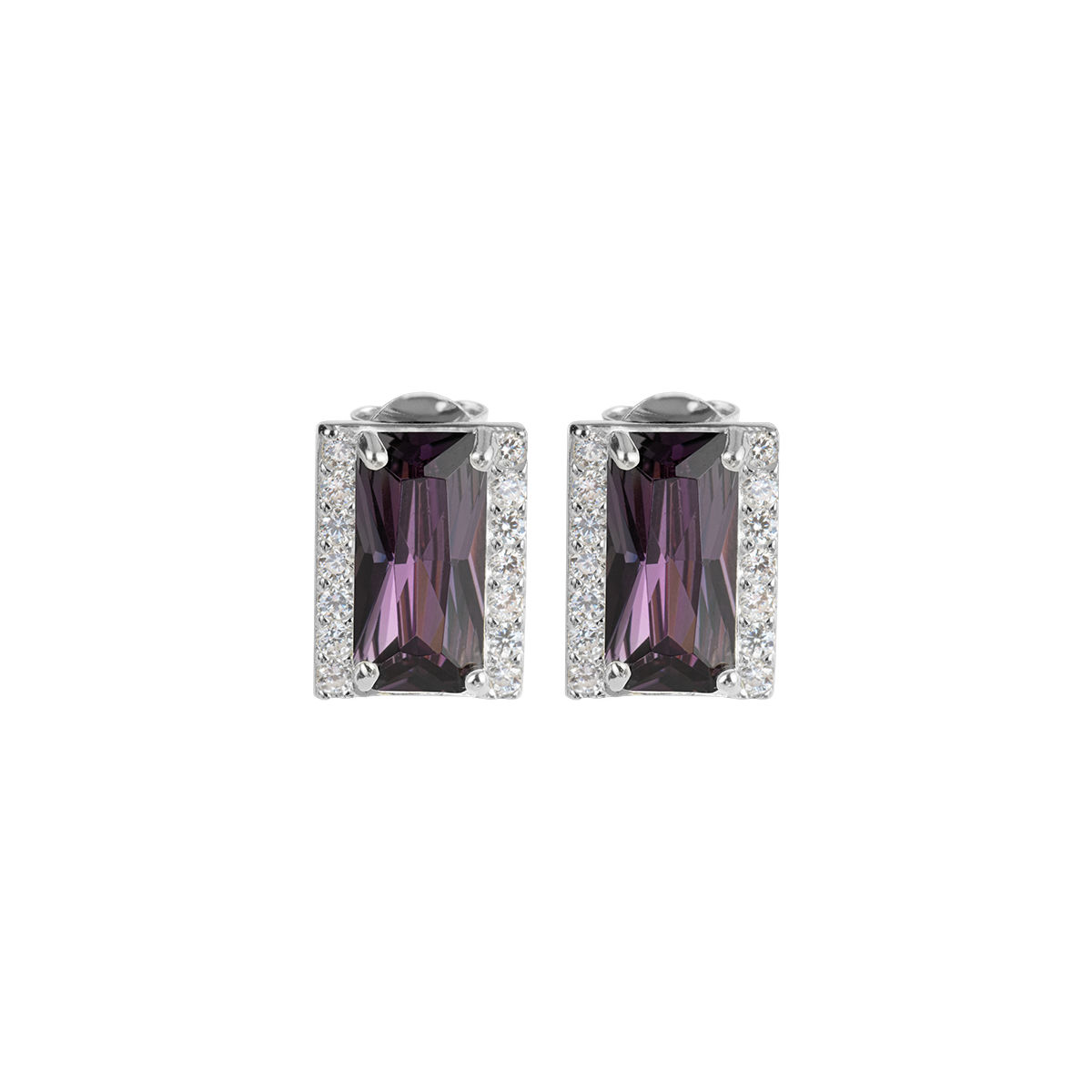 Ear Stud Sterling Silver With Topazes
