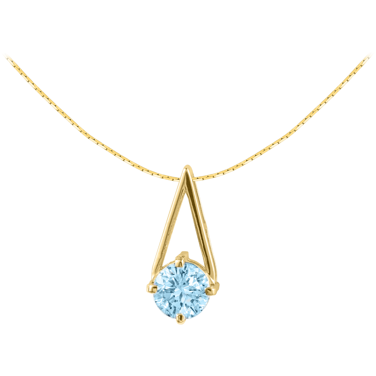 Necklace Sterling Silver Gold-Plated With Sky Blue Topaz