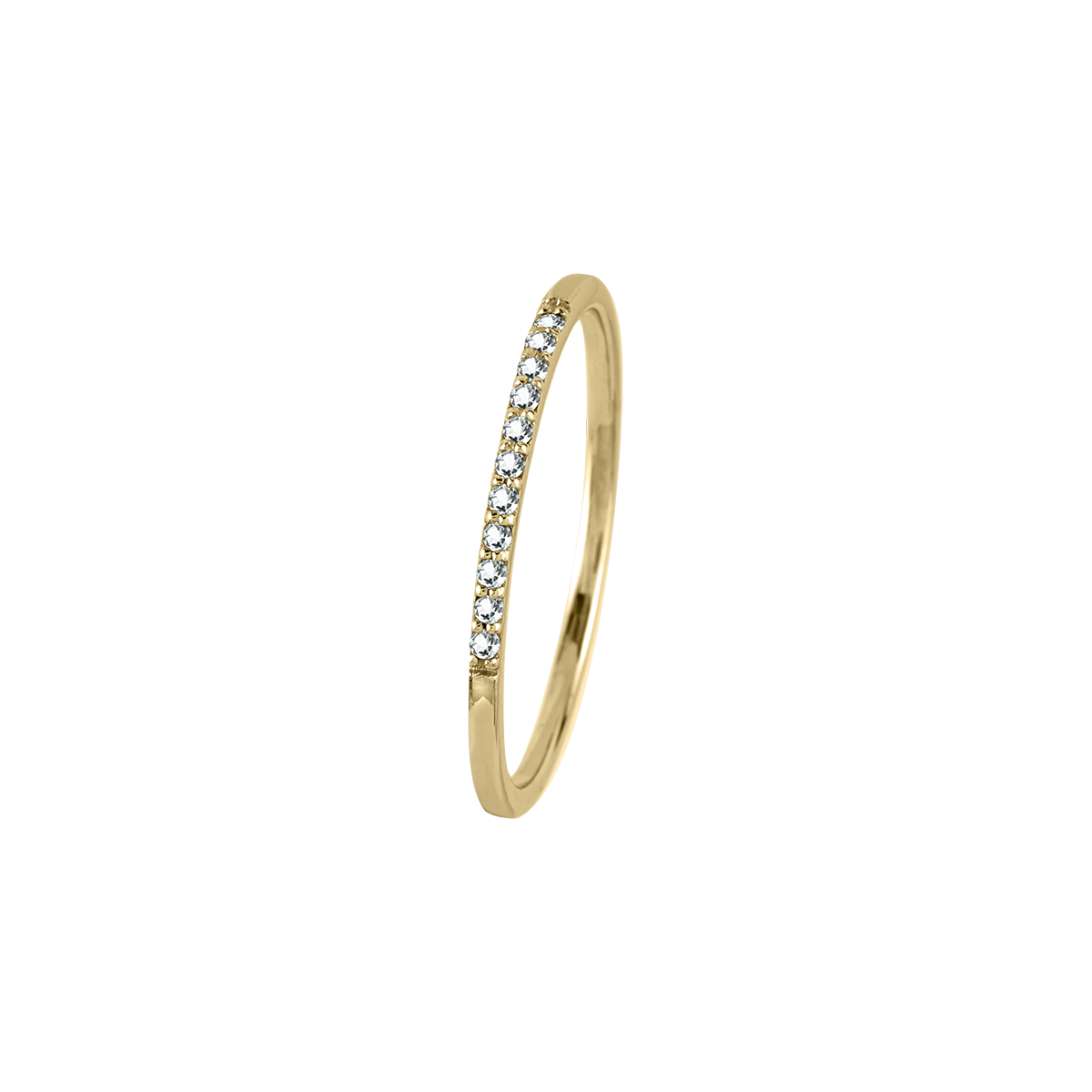 Ring Sterling Silver Gold-Plated With White Topaz