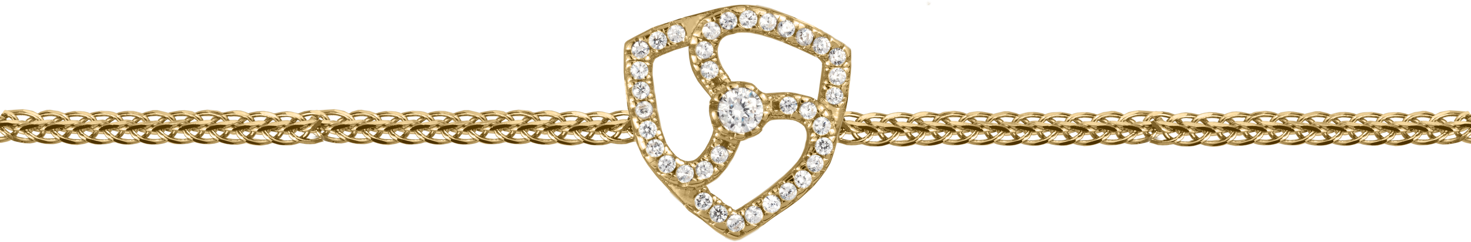 Bracelet sterling silver gold-plated with white Topaz