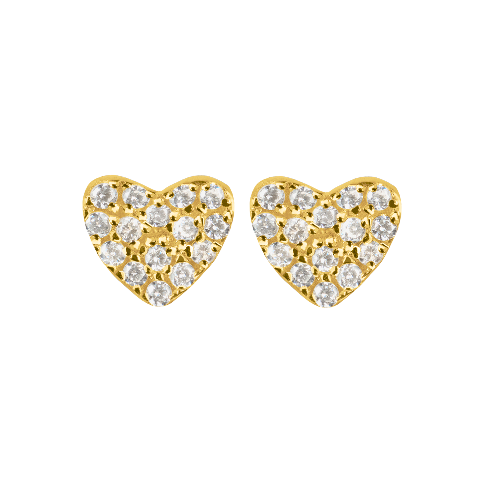Ear Stud sterling silver gold-plated with white Topaz