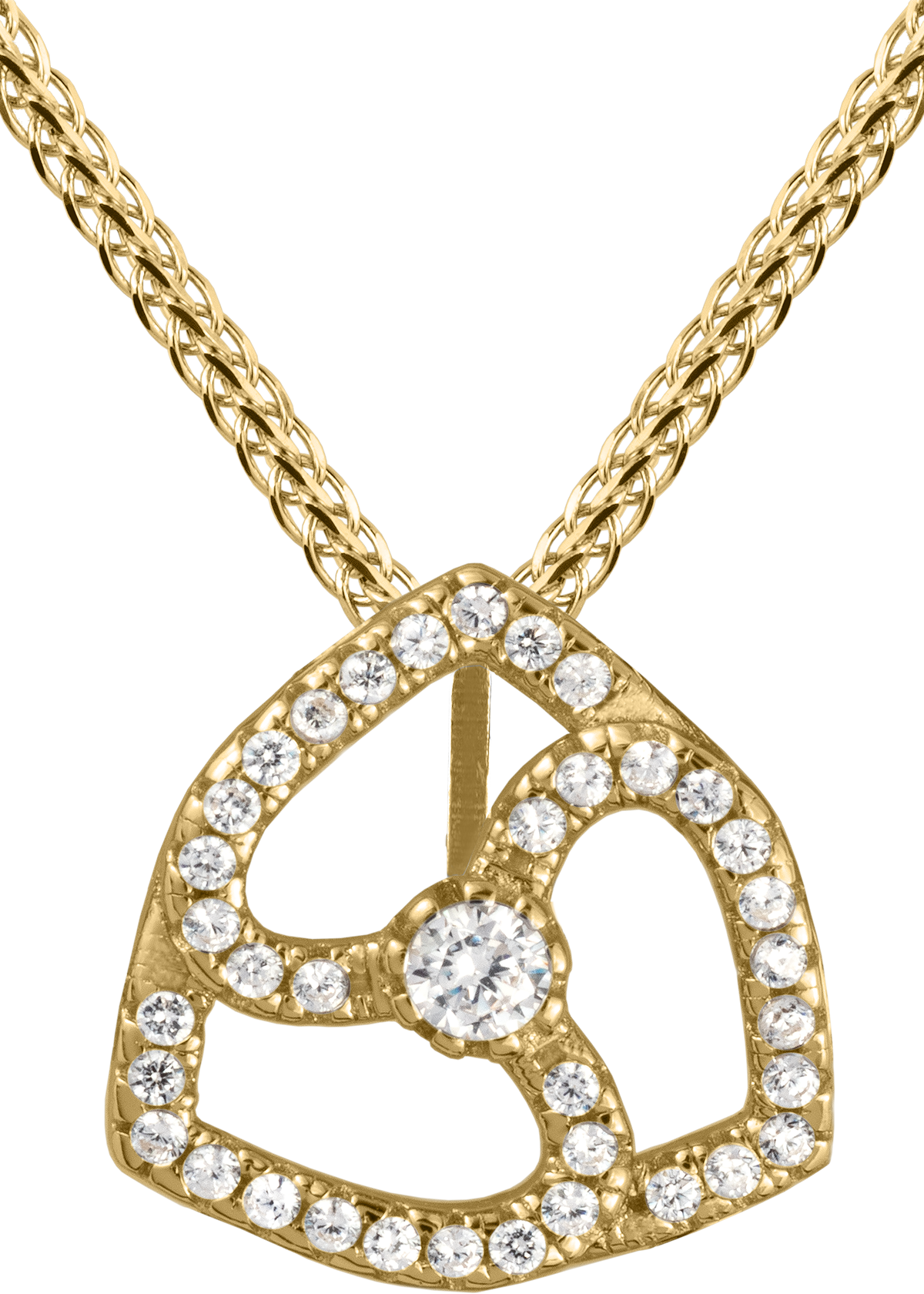 Necklace Sterling silver gold-plated with white Topaz