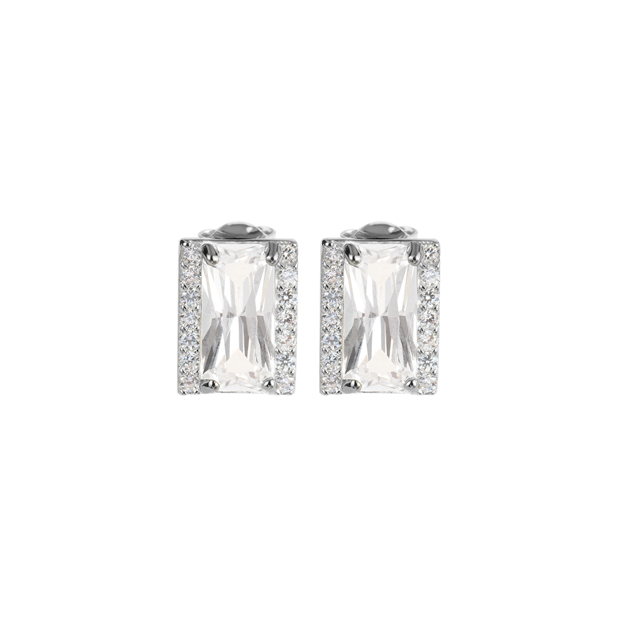 Ear Stud Sterling Silver With Topazes