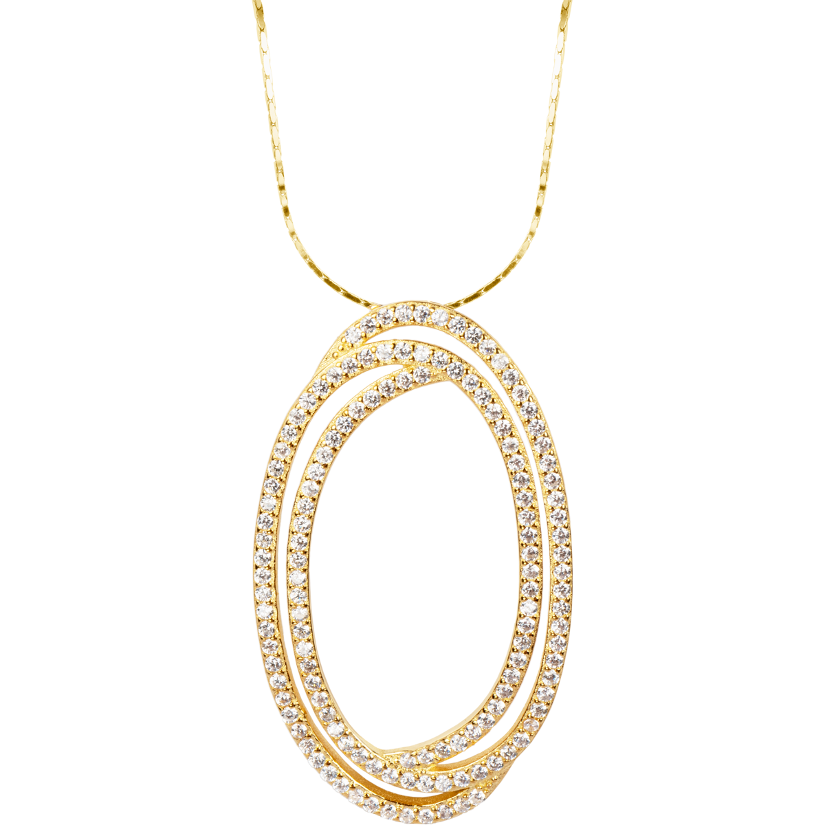 Necklace Sterling Silver goldplatet with Topazes