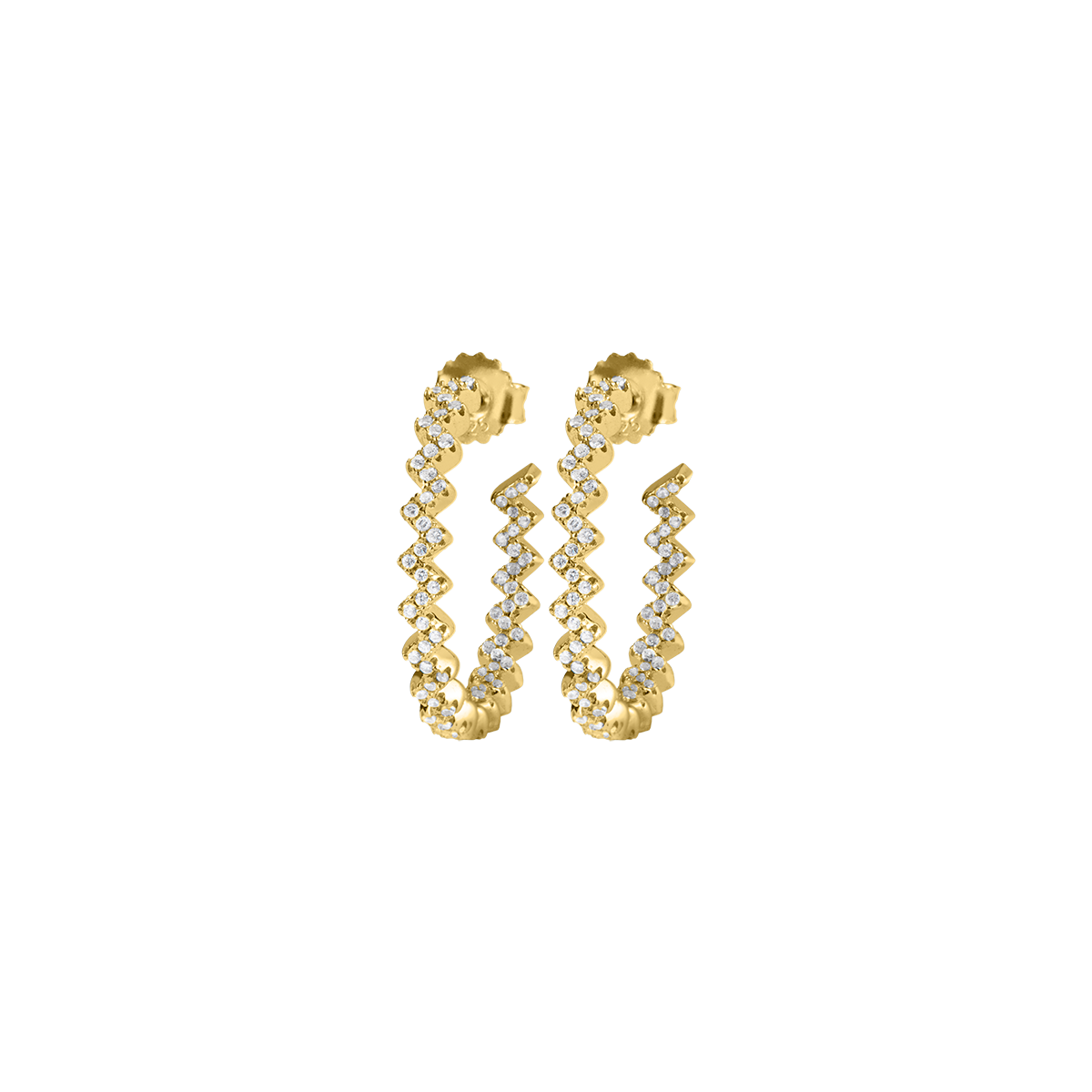 Hoop Earrings Sterling Silver goldplated With Topazes