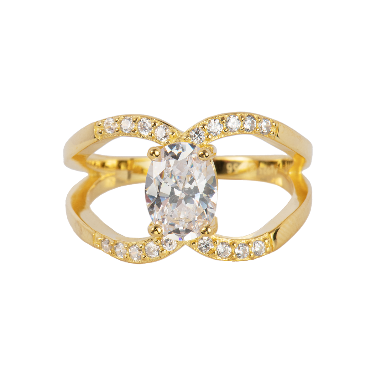 Ring Sterlingsilber vergoldet mit Topasen