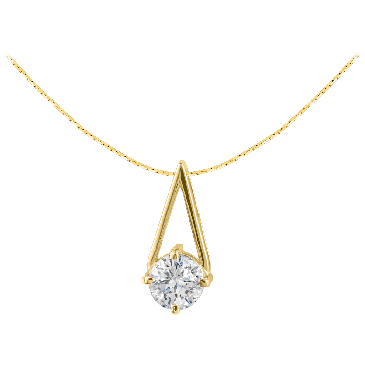 Necklace Sterling Silver Gold-Plated With White Topaz