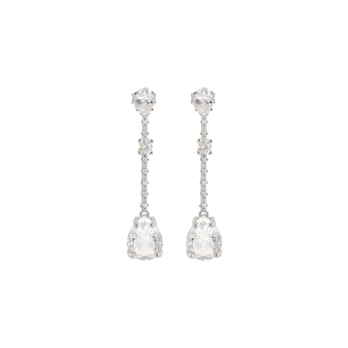 Ear Stud Sterling Silver With Topazes