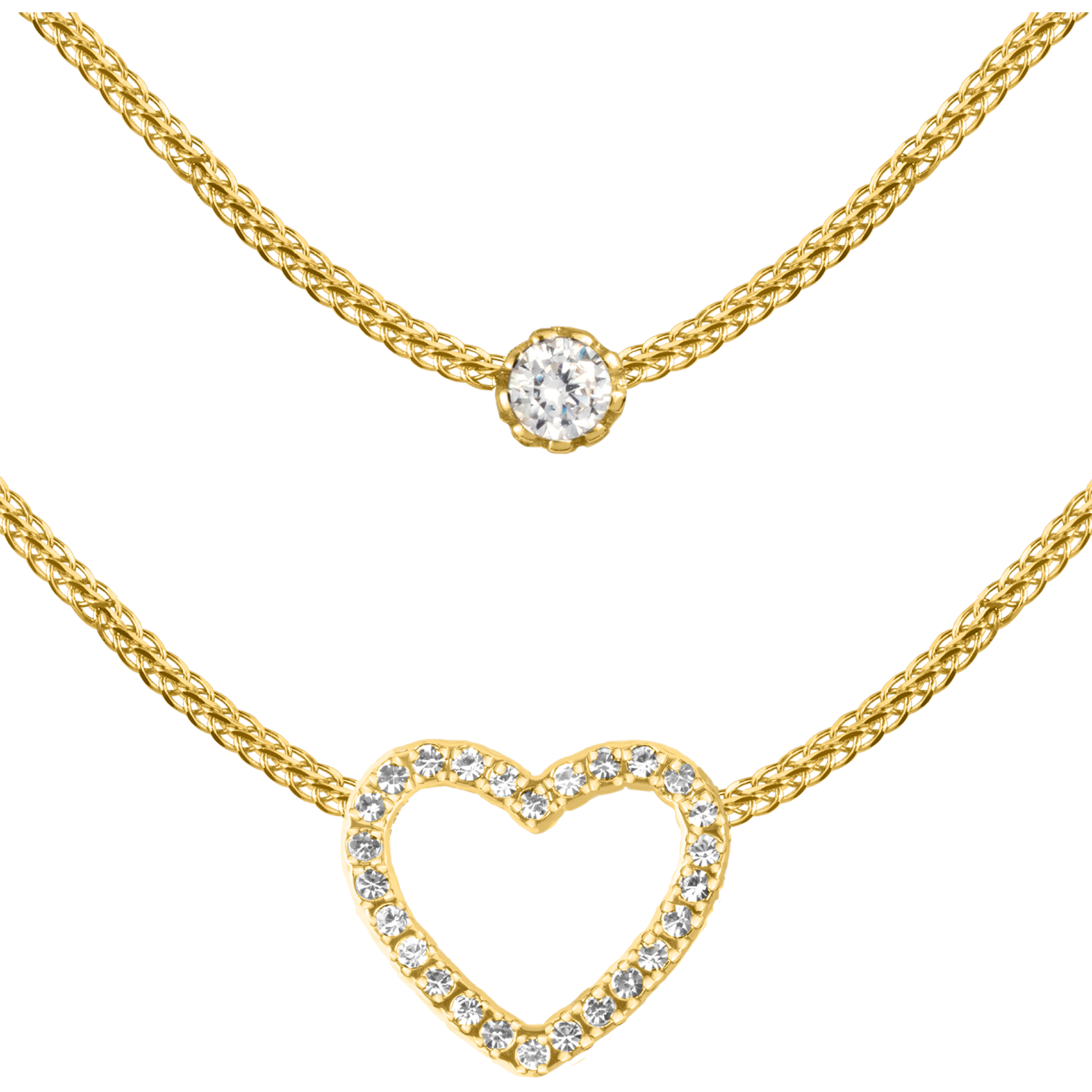 Kette Sterlingsilber vergoldet mit White Topaz