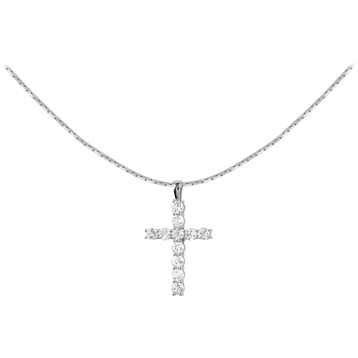 Necklace Sterling Silver With White Topaz