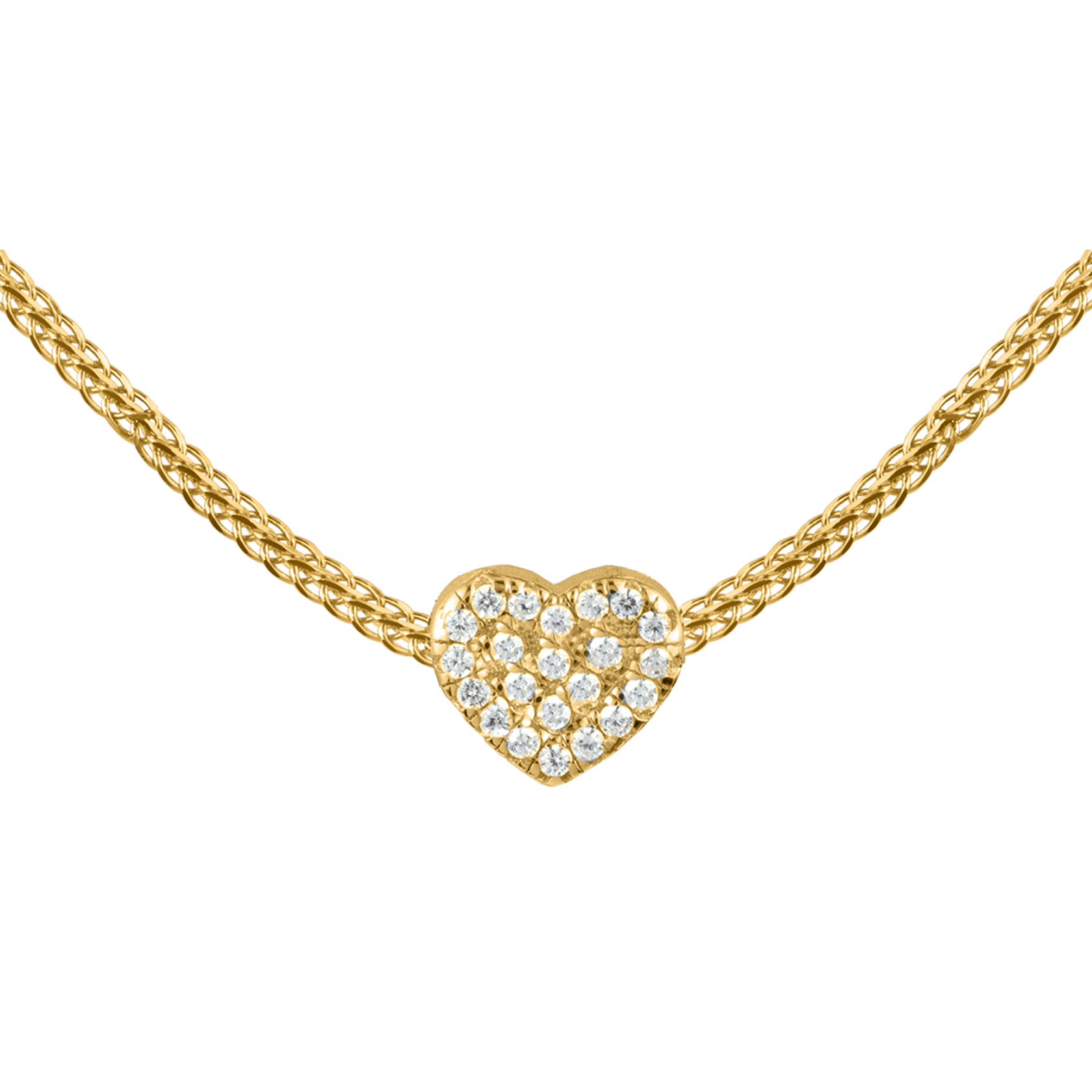 Necklace sterling silver gold-plated with white Topaz