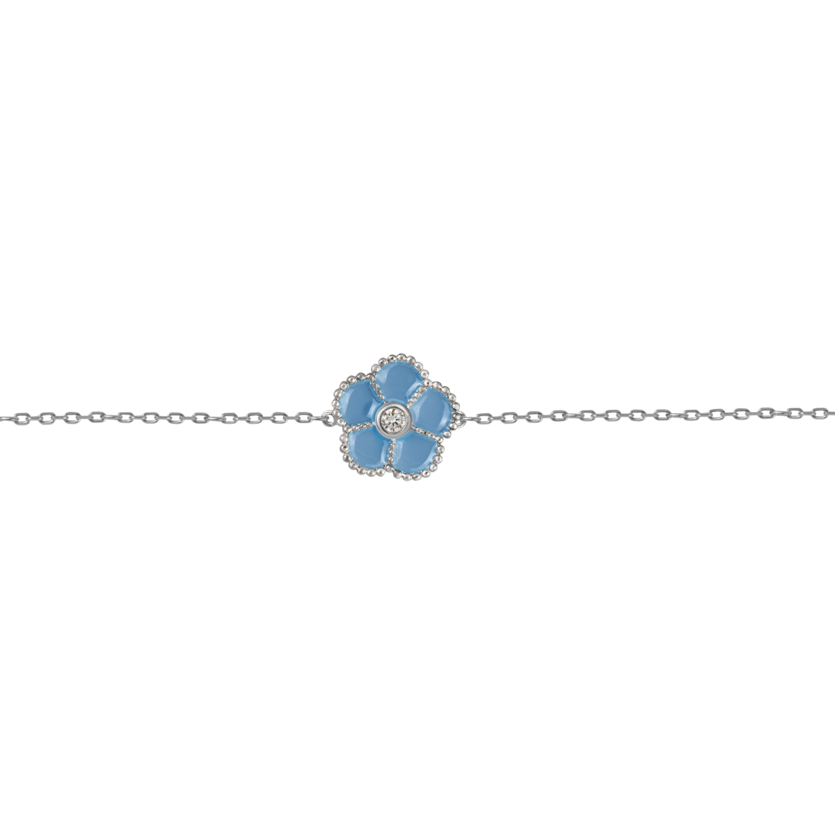 Bracelet "Flower" Sterlingsilver with Enamel/Topaz