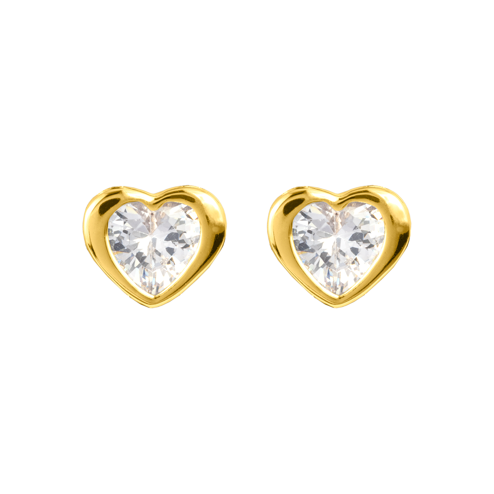 Ear Stud sterling silver gold-plated with white Topaz