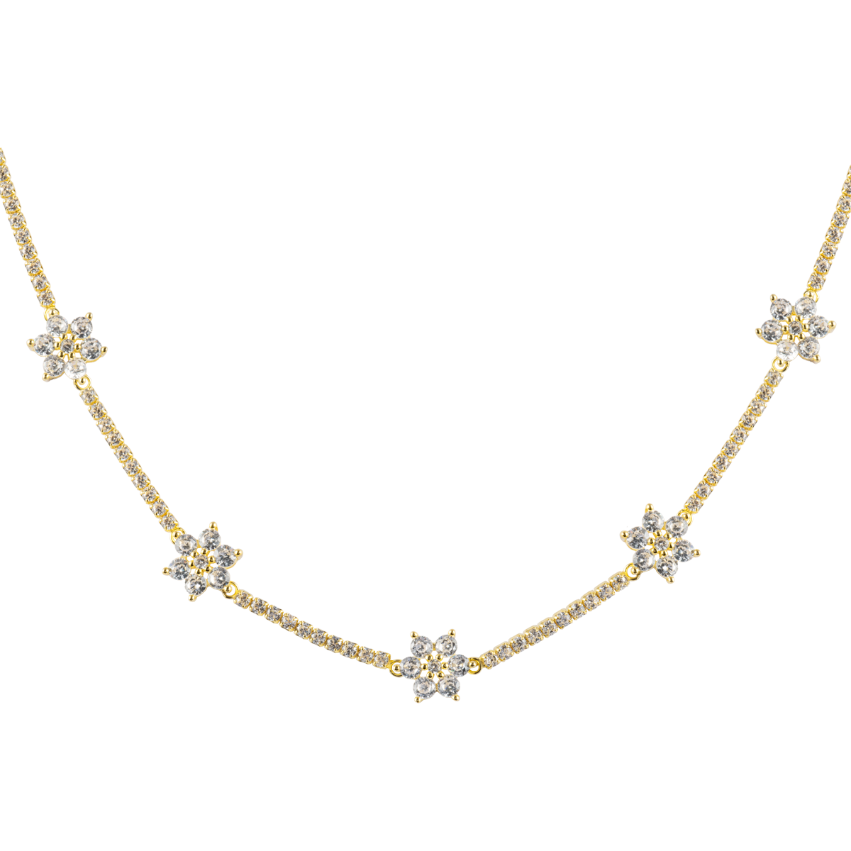 Kette "Blumen" Sterlingsilber vergoldet mit Topasen