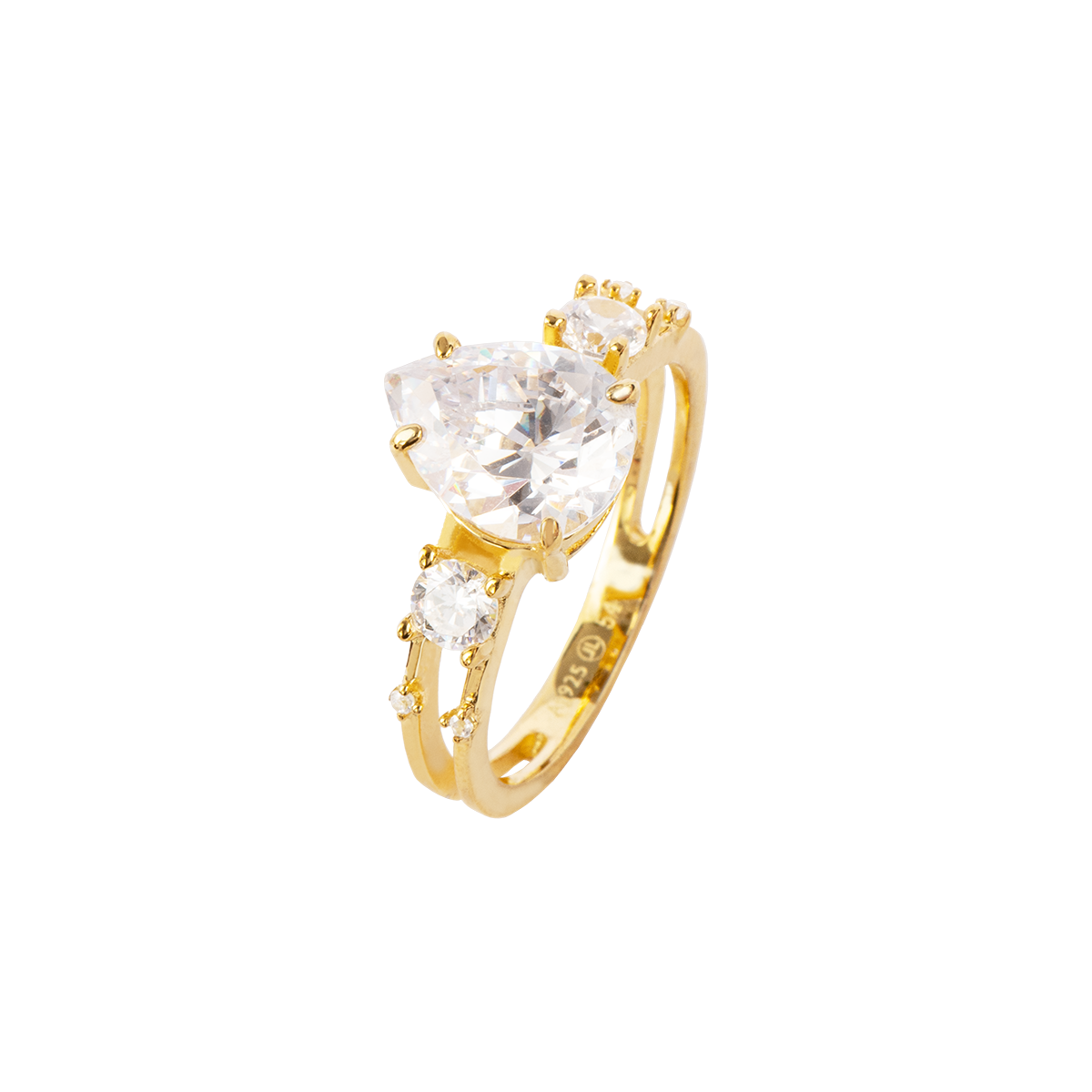 Ring Sterlingsilber vergoldet mit Topasen