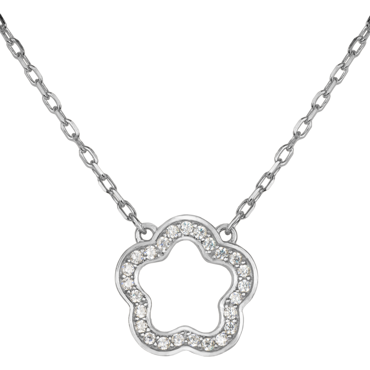 Necklace "Flower" Sterlingsilver with Topazes