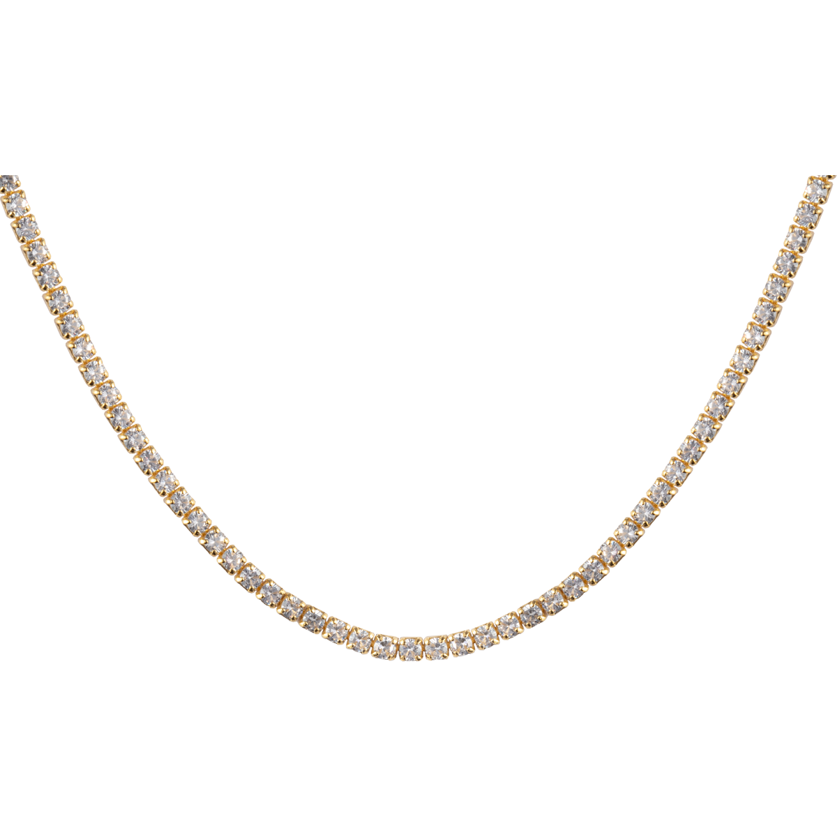 Tennis Necklace Sterling Silver Goldplatet with Topazes