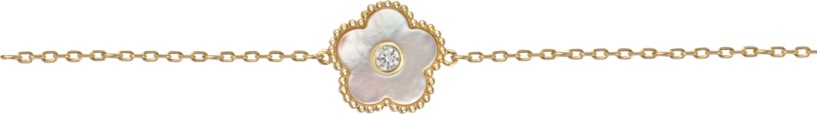 Bracelet "Flower" Sterlingsilver goldplated with MOP/Topaz