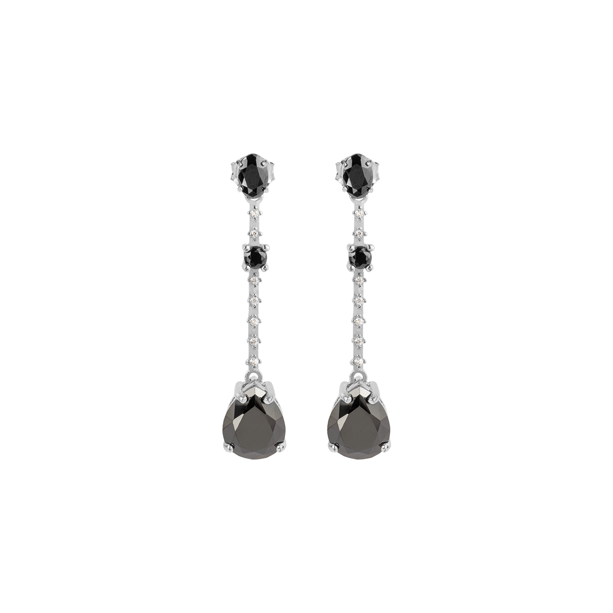 Ear Stud Sterling Silver With Topazes