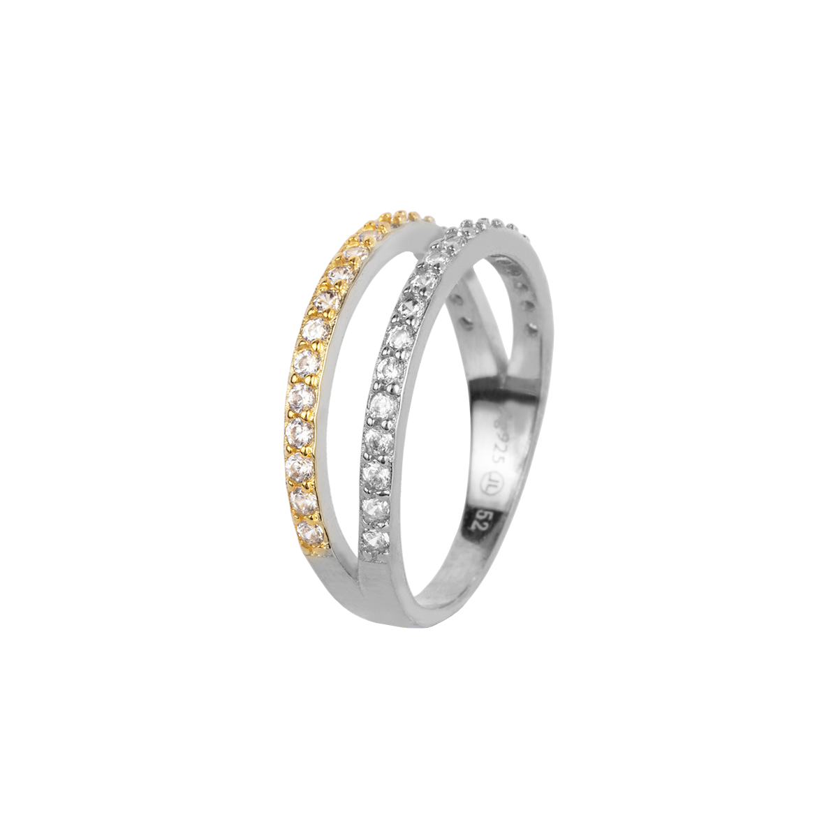 Ring Sterlingsilber vergoldet bicolor mit Topasen