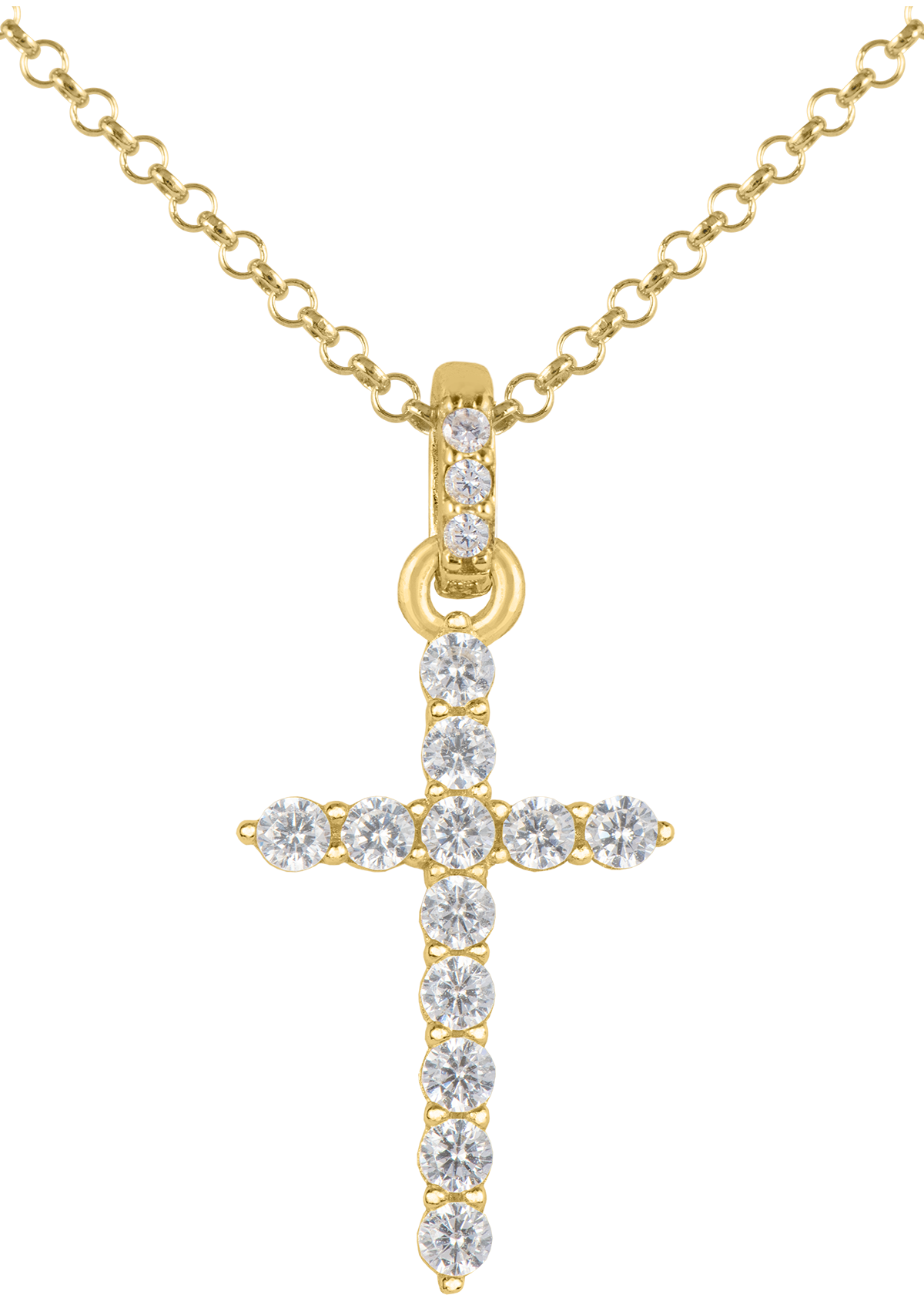 Necklace "Cruzifix" Sterlingsilver goldplated with Topazes