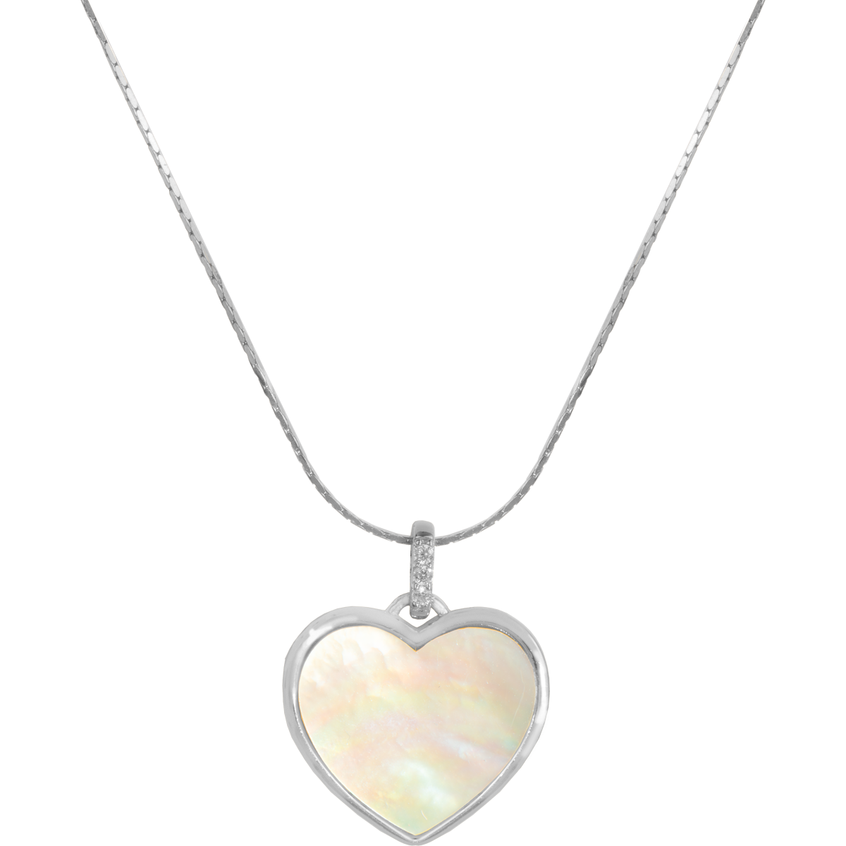 Necklace "Heart" Sterlingsilver with MOP/Topazes