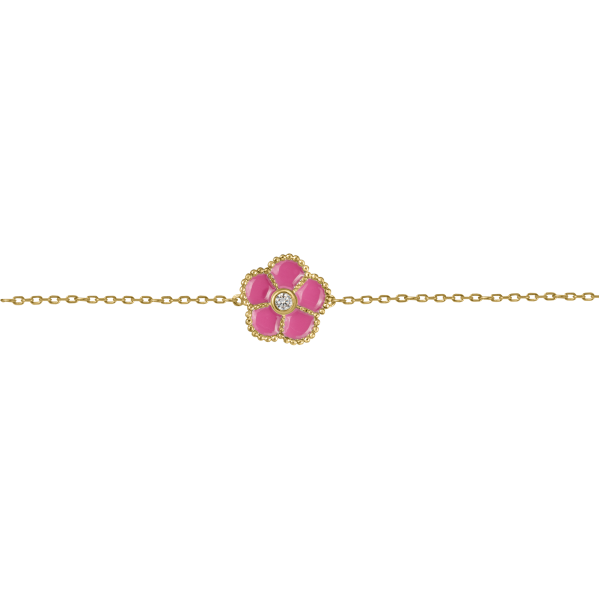 Bracelet Flower Sterlingsilver goldplatde with Enamel/Topa