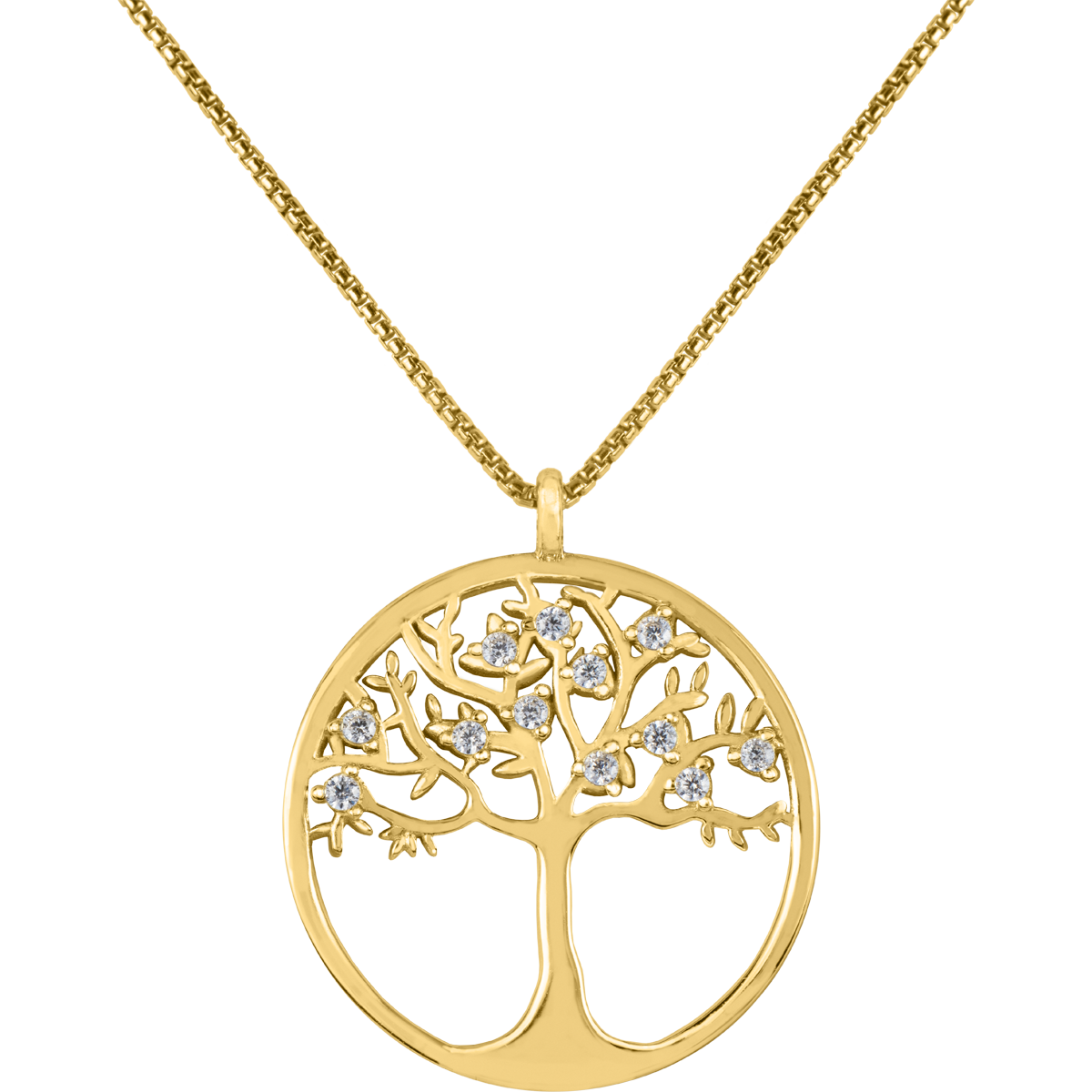 Necklace "Life Tree" Sterlingsilver goldplated with Topazes