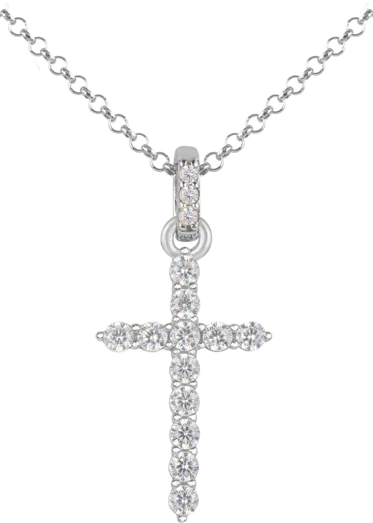 Necklace "Cruzifix" Sterlingsilver with Topazes
