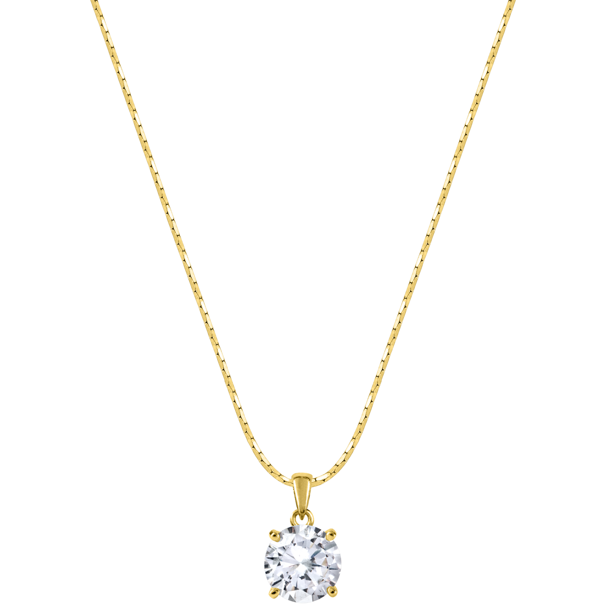 Necklace Sterling Silver Goldplatet With WhiteTopaz