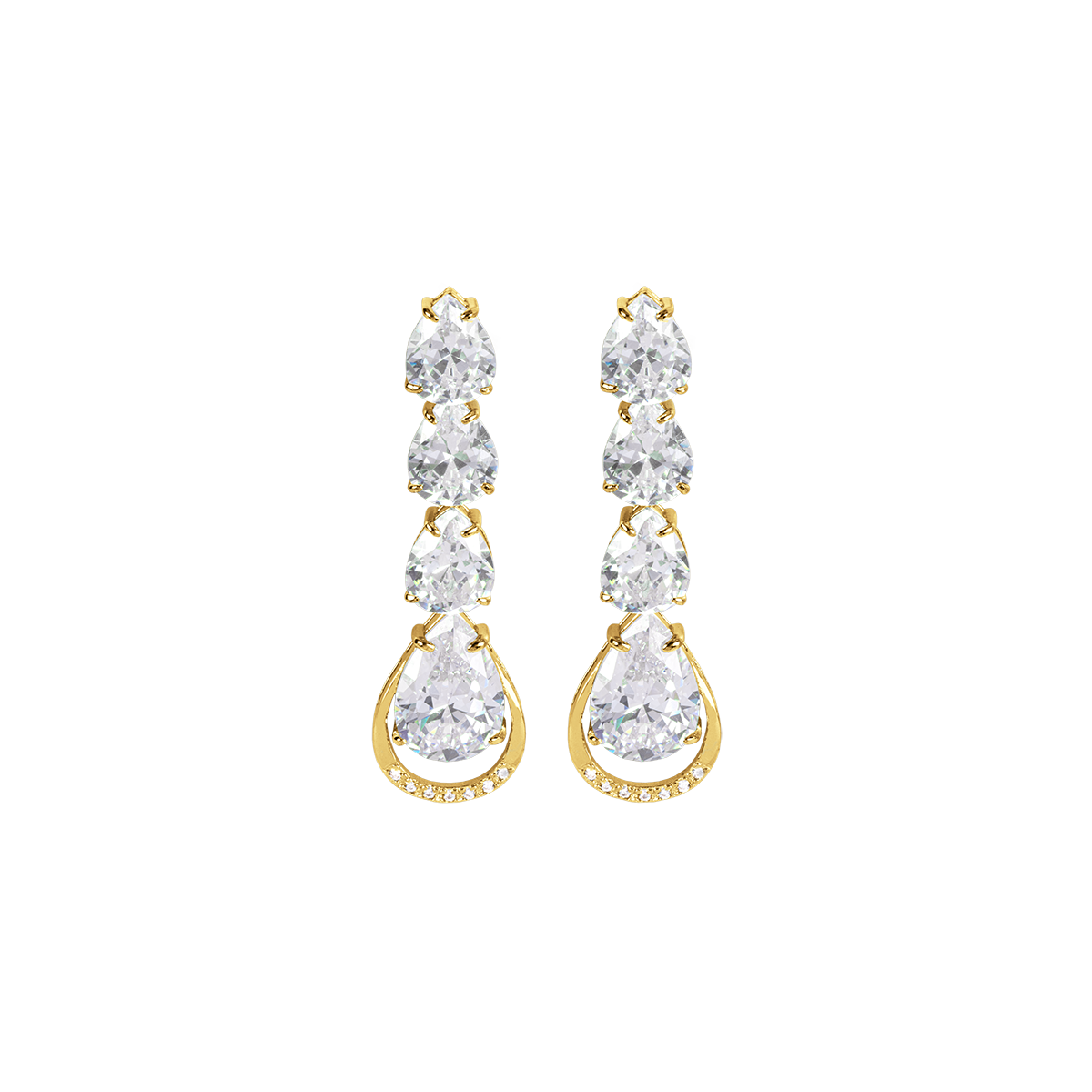 Ear Stud Sterling Silver goldplatet With Topaz