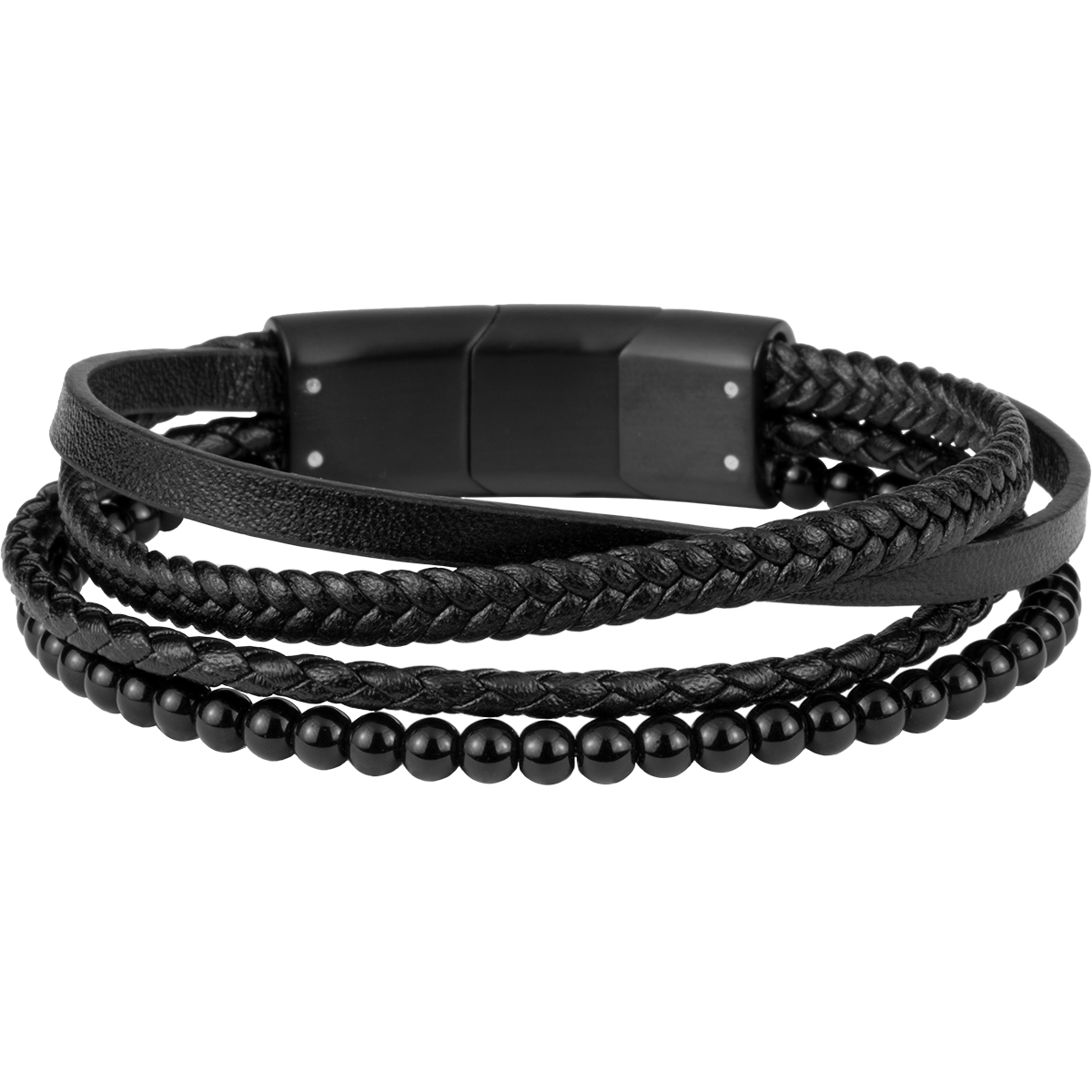 Lederarmband mit Onyx