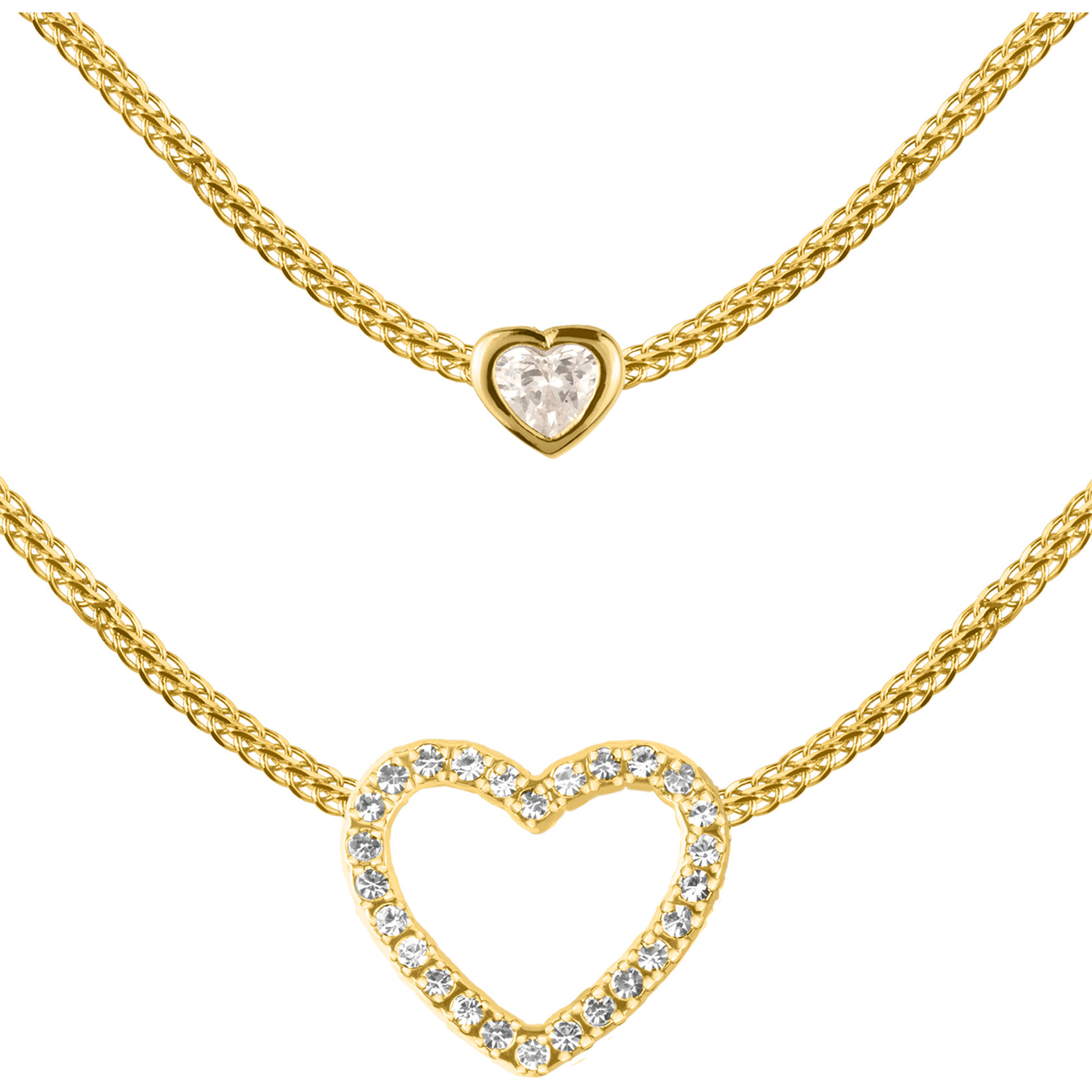 Necklace sterling silver gold-plated with white Topaz