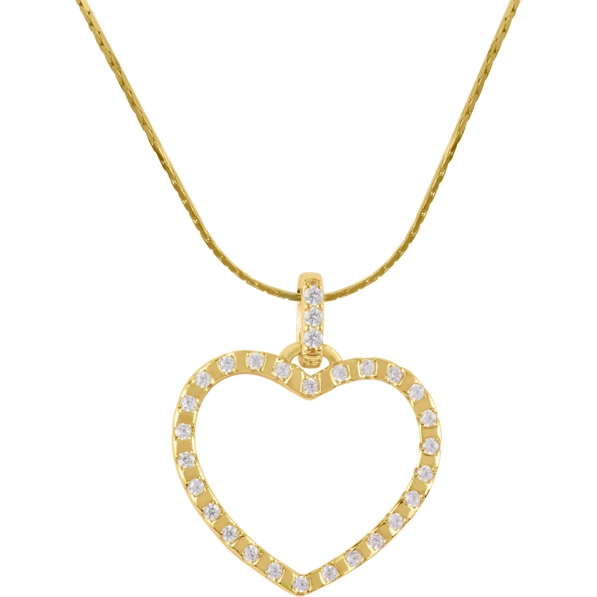 Necklace "Heart" Sterlingsilver goldplated with Topazes