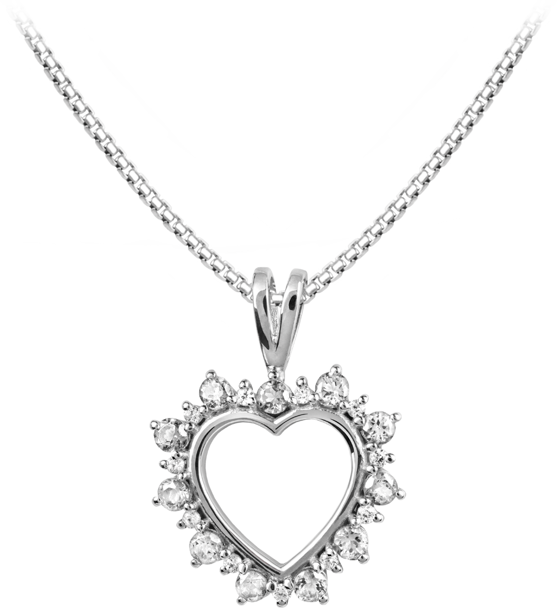 Necklace Sterling Silver With White Topaz