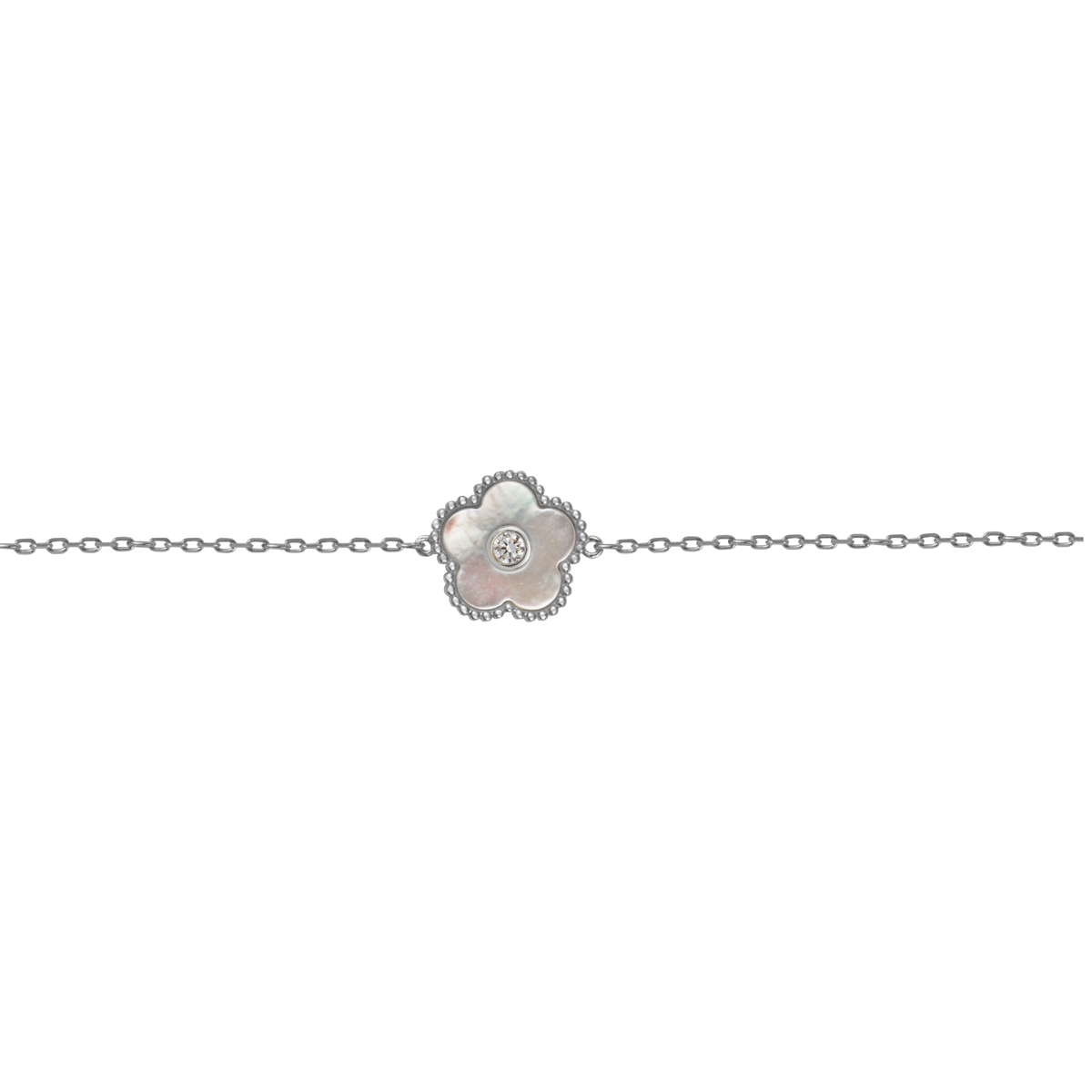 Bracelet "Flower" Sterlingsilver with MOP/Topaz