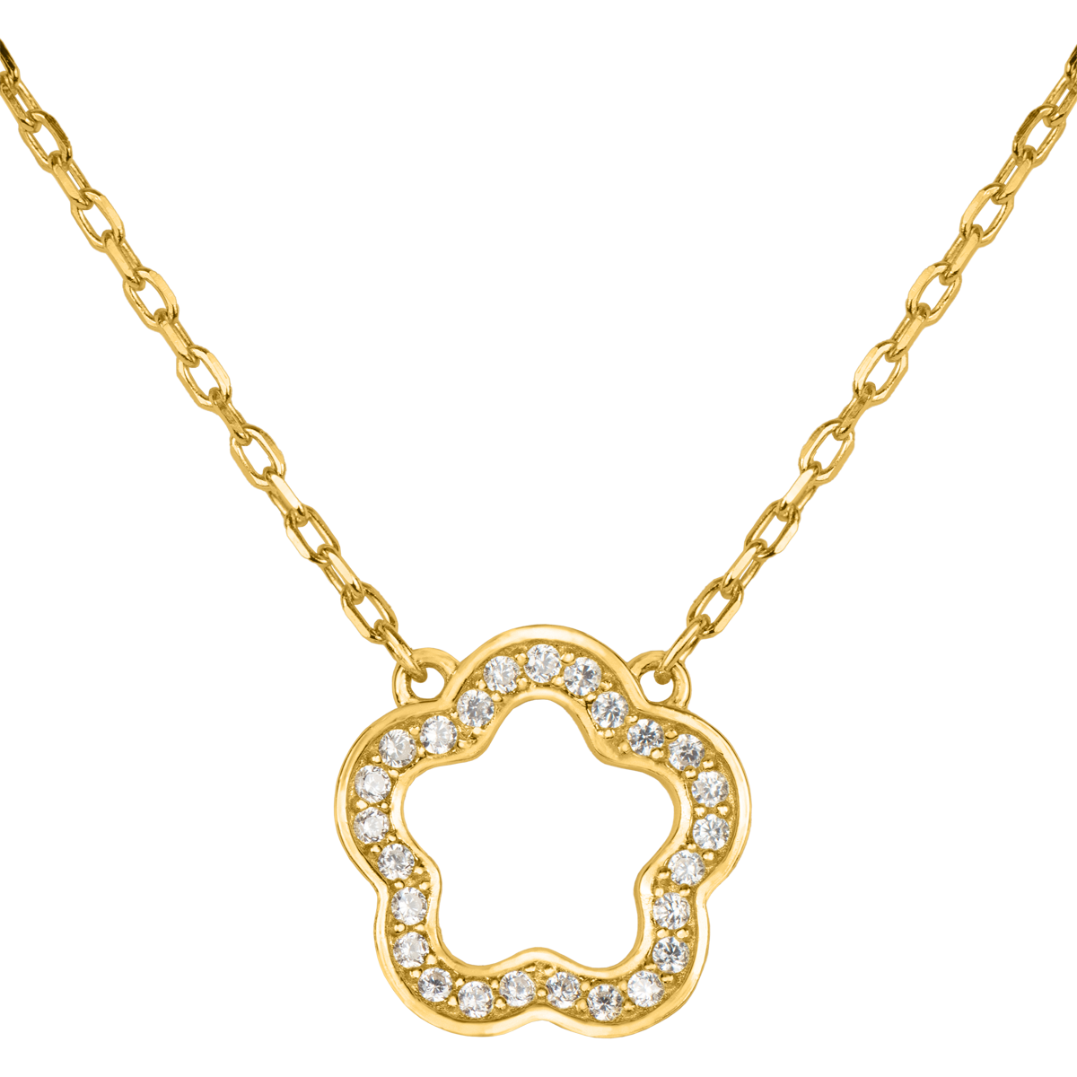 Necklace "Flower" Sterlingsilver goldplated with Topazes