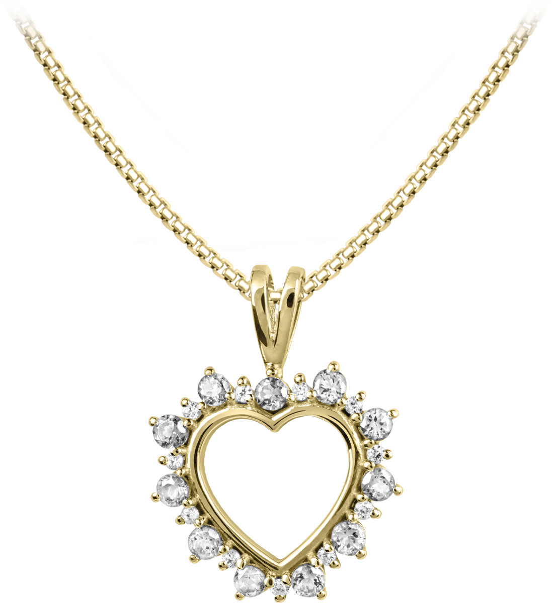 Necklace Sterling Silver Gold-Plated With White Topaz