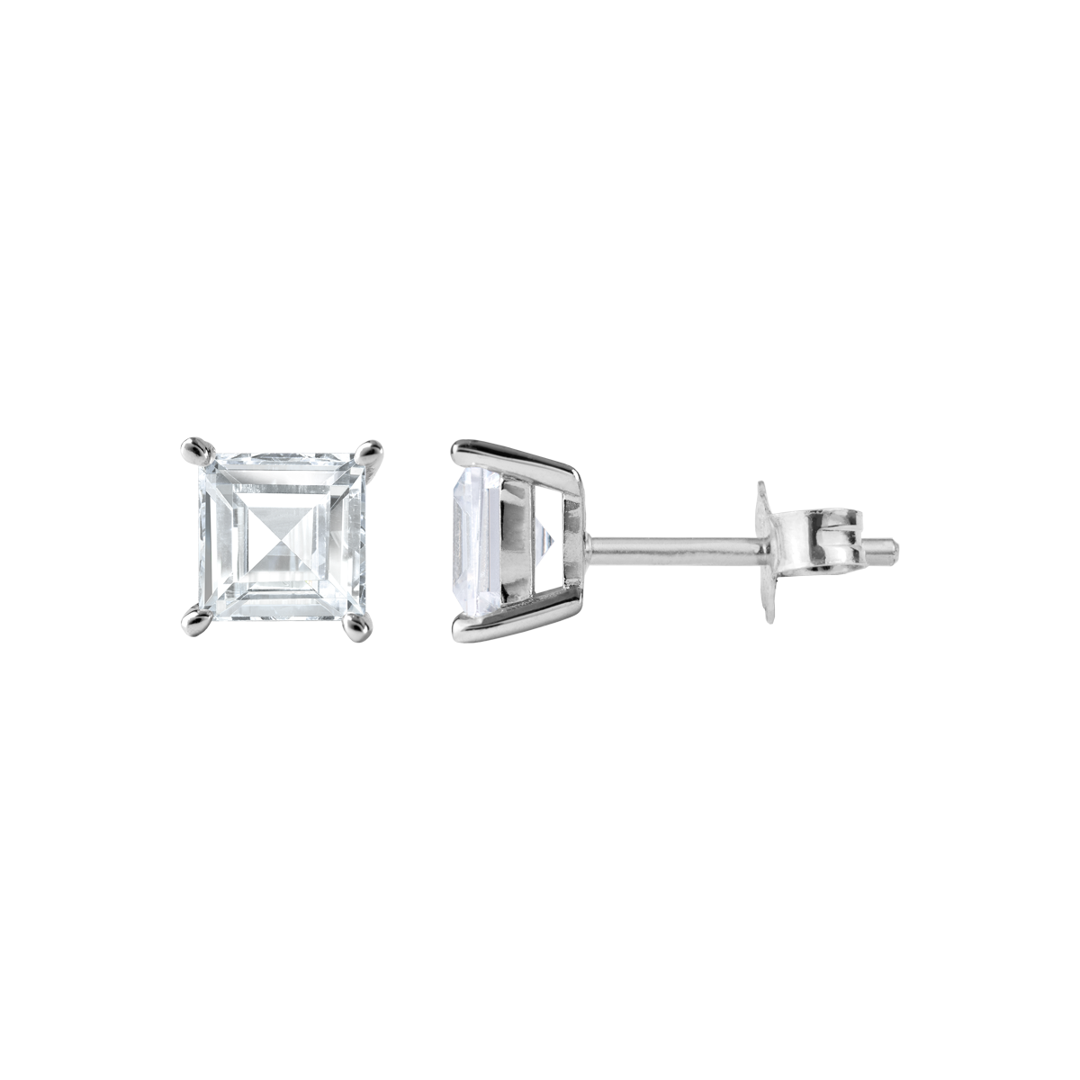Ear Stud Sterling Silver With Topaz