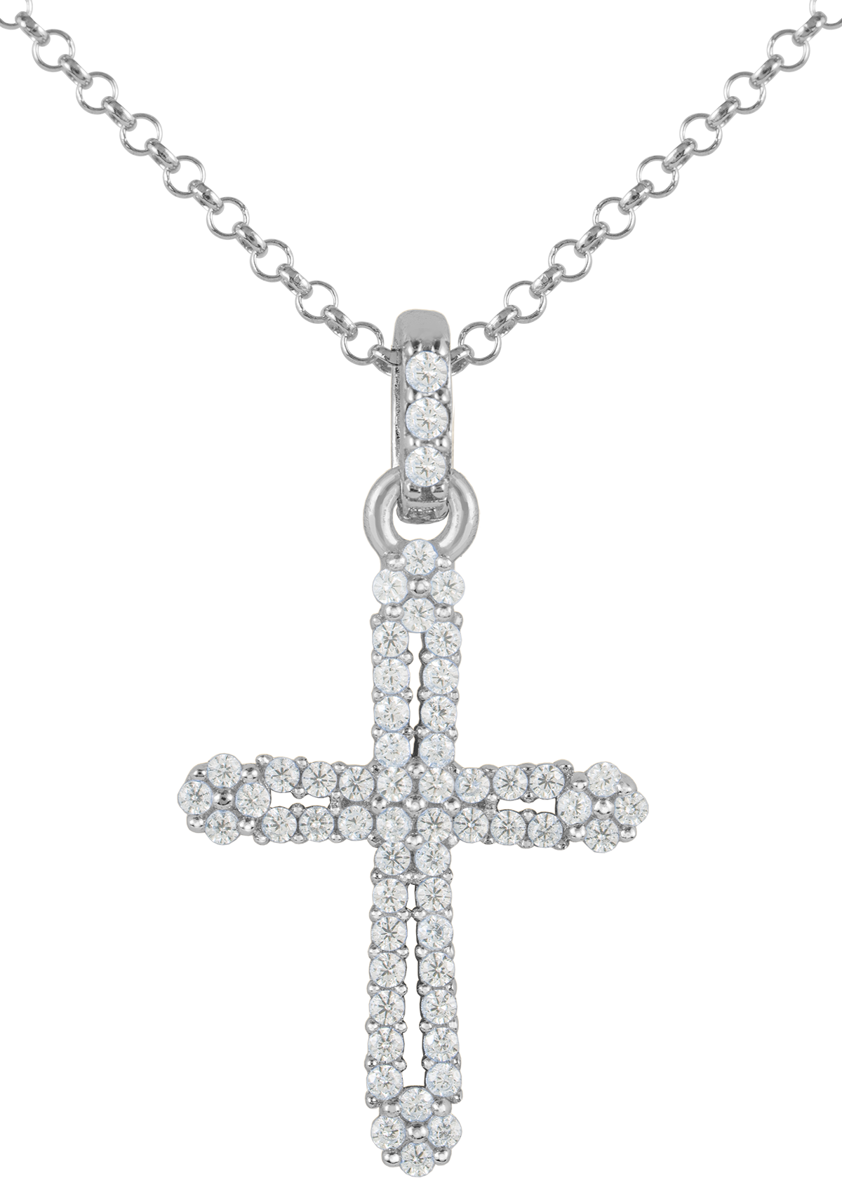 Necklace "Cruzifix" Sterlingsilver with Topazes