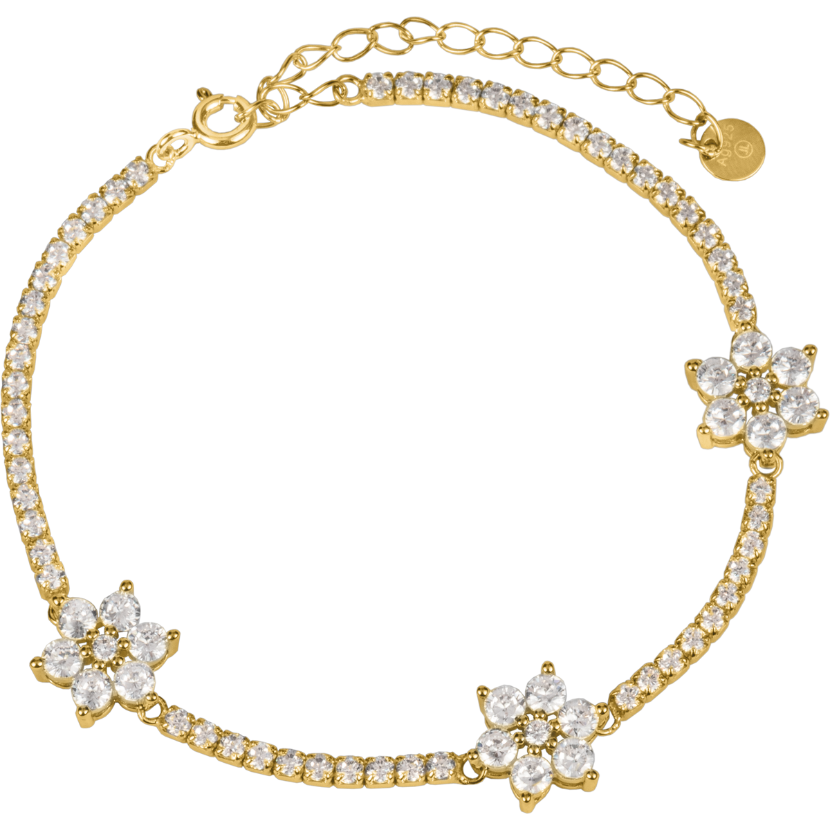 Armband "Blumen" Sterlingsilber vergoldet mit Topasen