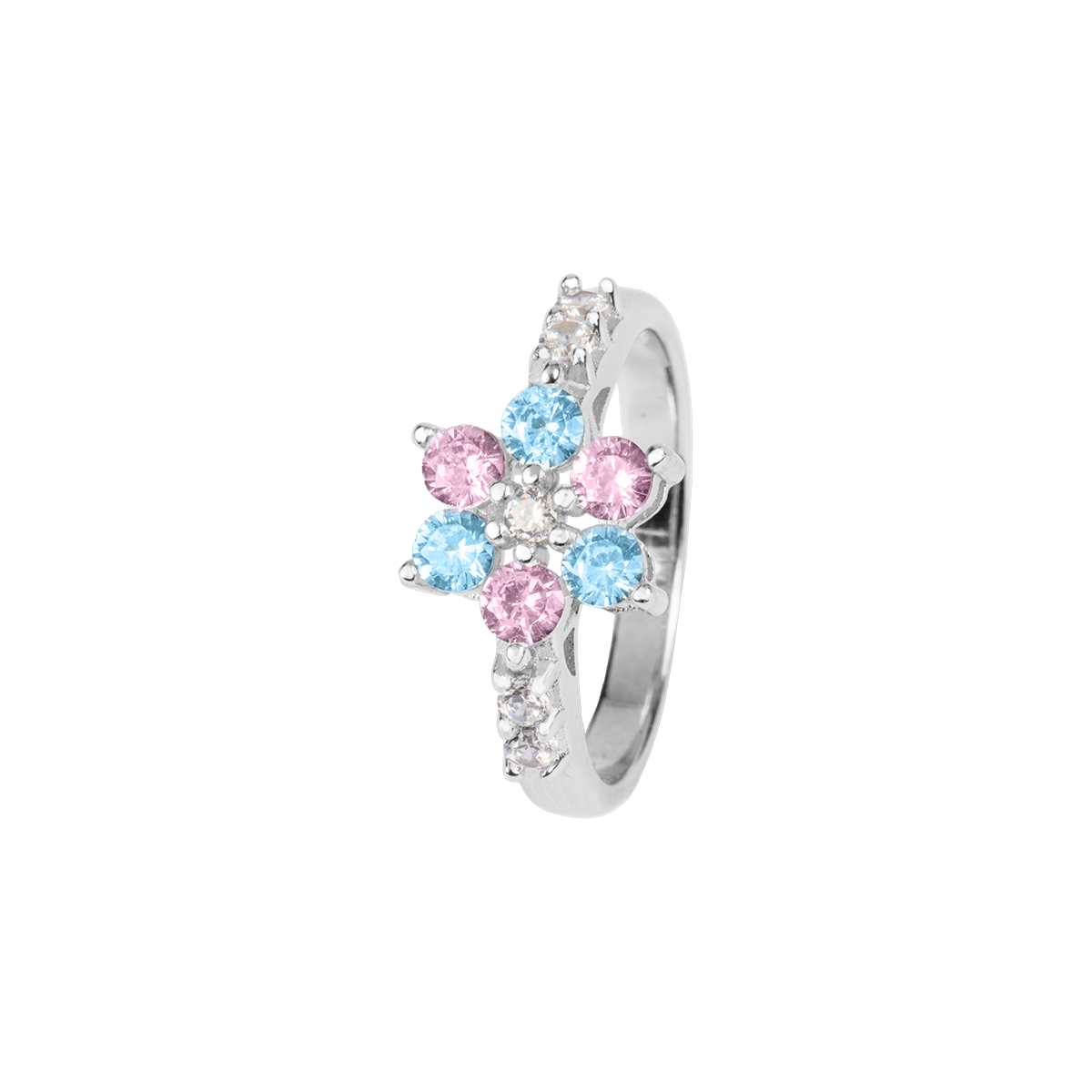 Ring "Flower" Sterling Silver With Topazes