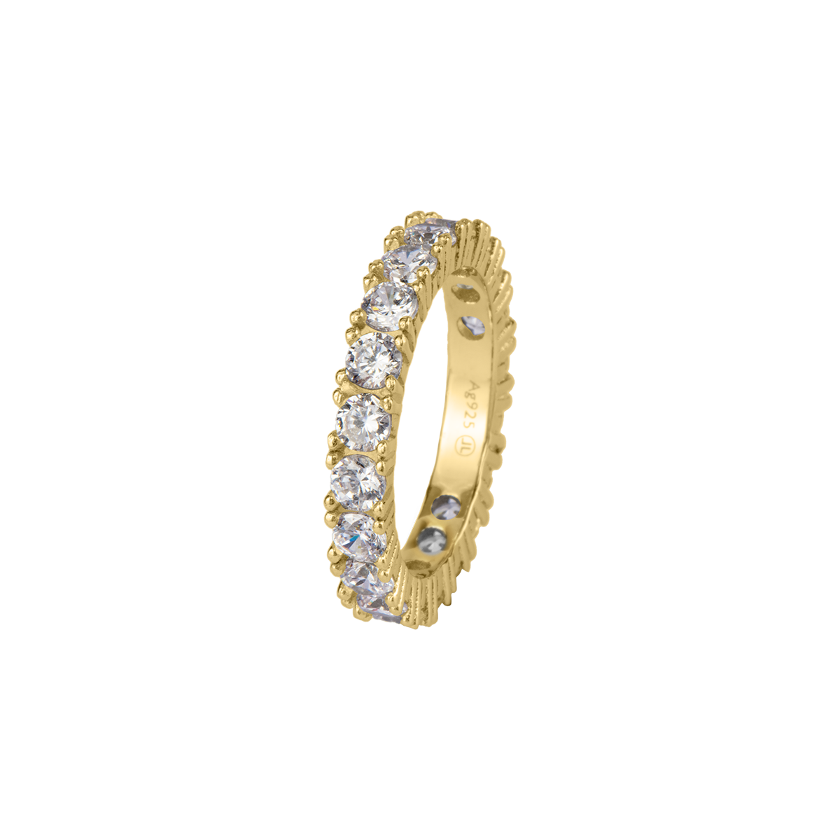 Ring Sterlingsilber vergoldet mit weissen Topasen